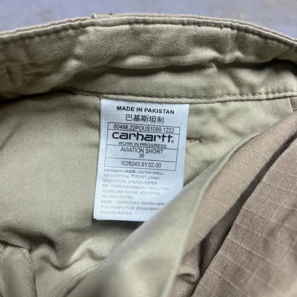 Carhartt WIP Aviation Ripstop Cargo Shorts - Tan (Size 38)